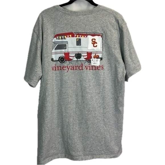 USC Trojans Vineyard Vines Men’s Interlock Cotton Gray RV Tailgate Tee S… - Picture 1 of 10